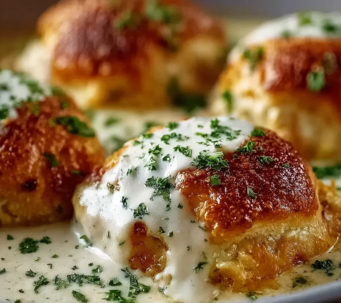 Chicken Pillows Creamy Parmesan Sauce Cozy Nights
