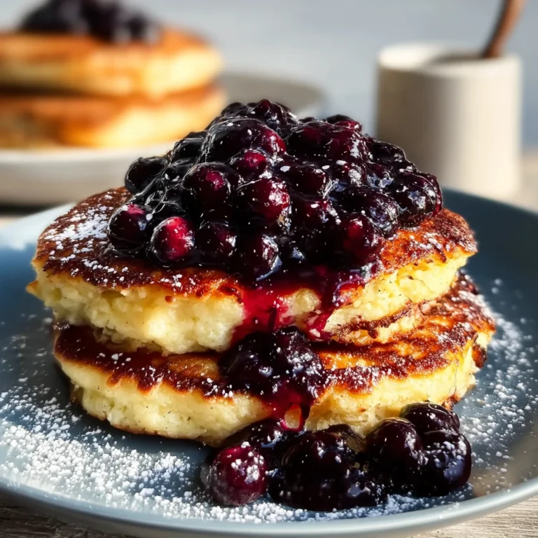 Fluffy Sourdough Discard Pancakes Blueberry Compote