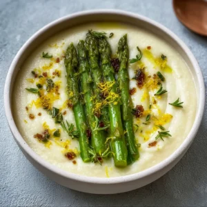 Creamy Roasted Asparagus Soup Recipe Easy Homemade with Brown Butter and Lemon Zest