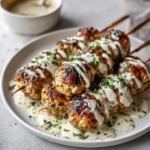 Delicious Chicken Kofta with Garlic Yogurt Sauce Recipe