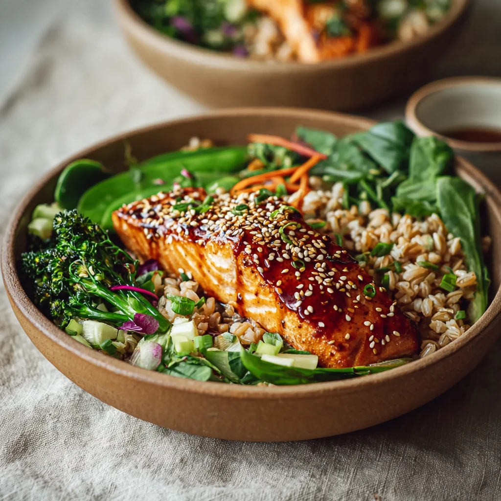 Delicious Miso Salmon Farro Bowl Recipe Healthy Eating