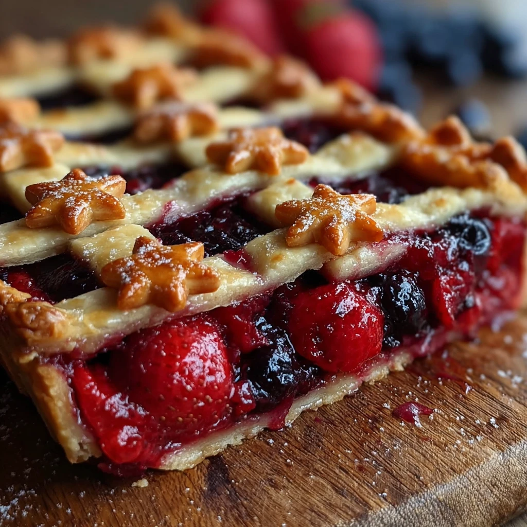 Rustic Strawberry Blueberry Slab Pie Recipe Star Lattice