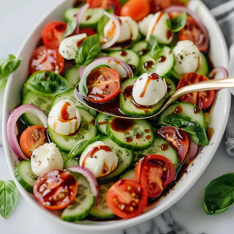 Fresh Cucumber Caprese Salad