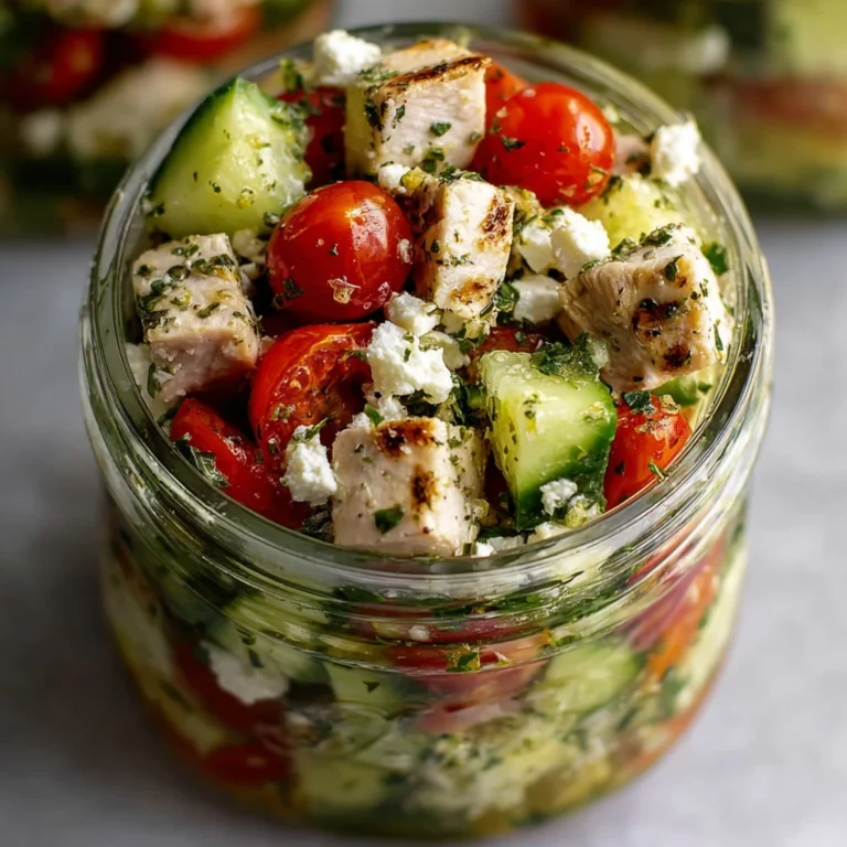 Greek Chicken Salad Jar Zesty Lemon Dressing