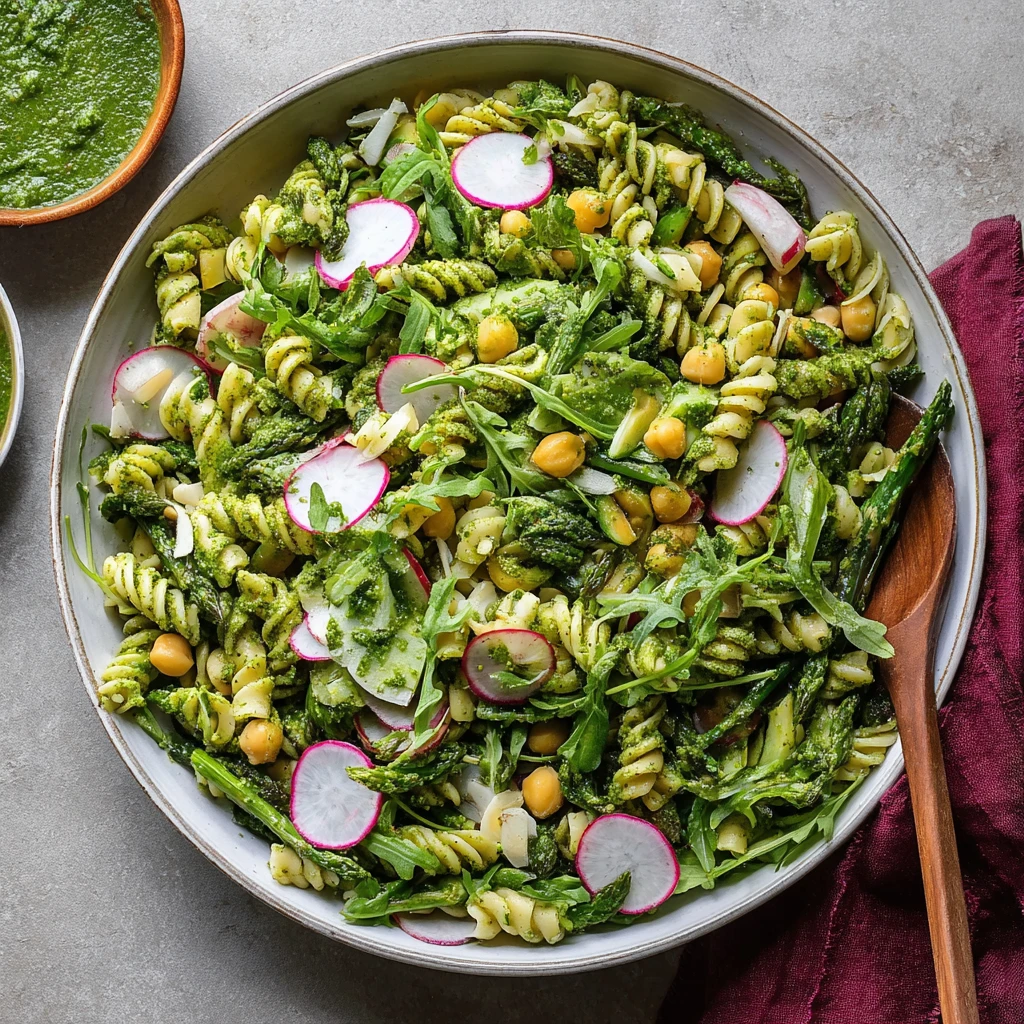 Healthy Pasta Salad Asparagus Chickpeas Basil Vinaigrette Recipe