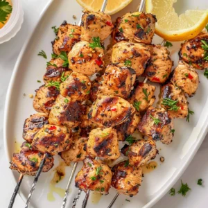 Lemon pepper chicken skewers