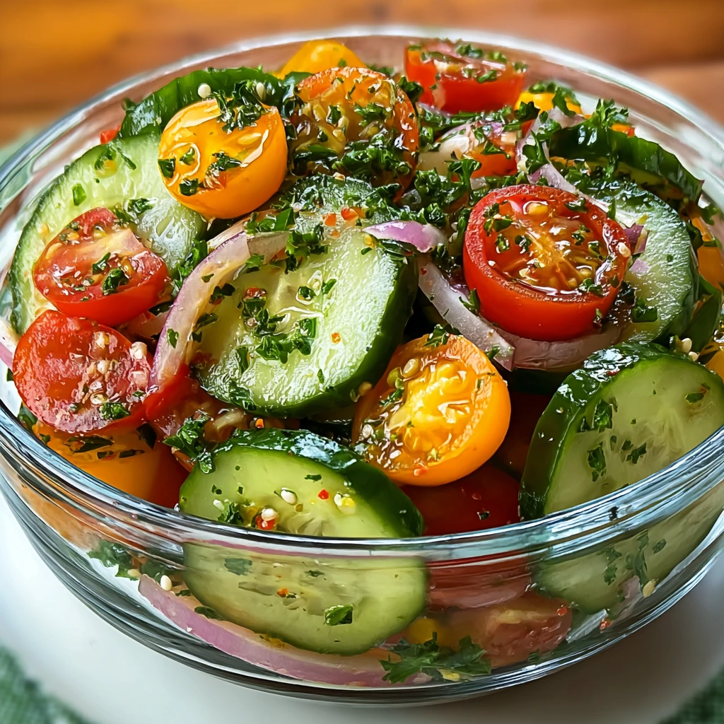Marinated Cucumbers Onions Tomatoes