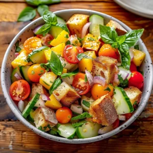 peach panzanella salad