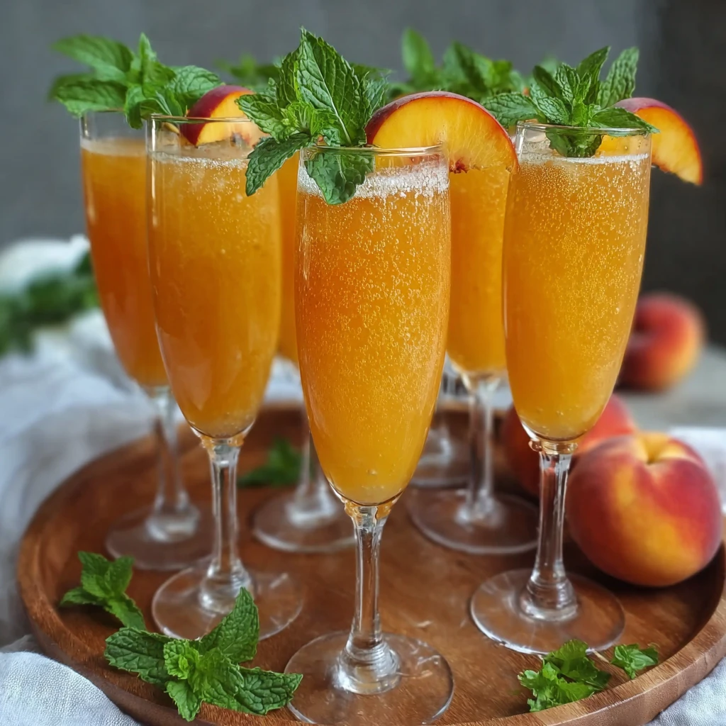 Refreshing Peach Bellini Mocktail Bar Setup Mothers Day