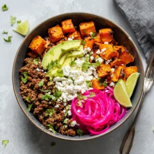Street Corn Ground Beef Sweet Potato Bowl (High Protein)