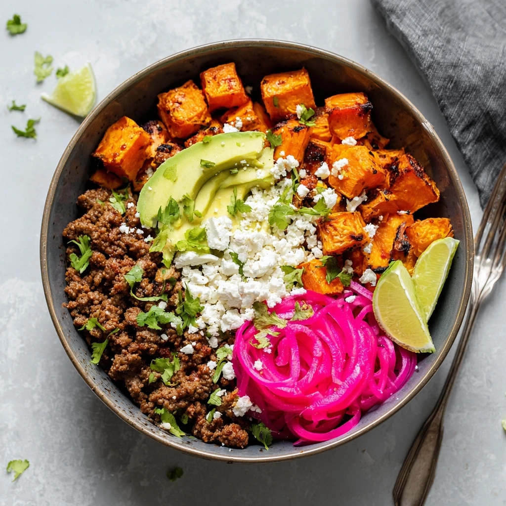Street Corn Ground Beef Sweet Potato Bowl High