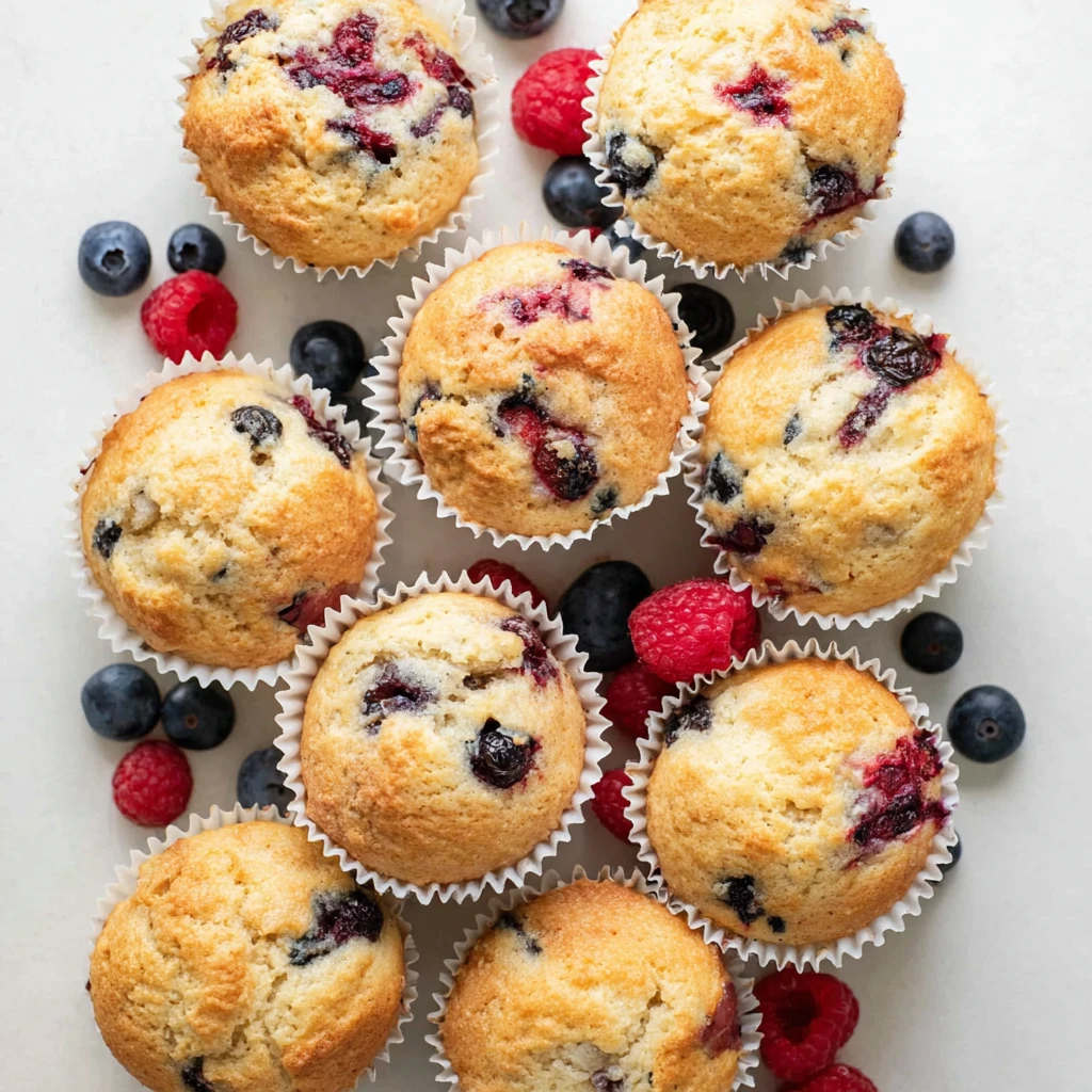 Triple Berry Muffins Bakerystyle Recipe Fresh Frozen Berries