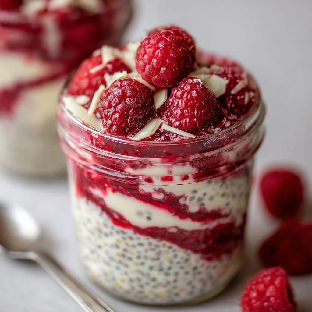 White Chocolate Raspberry Chia Pudding