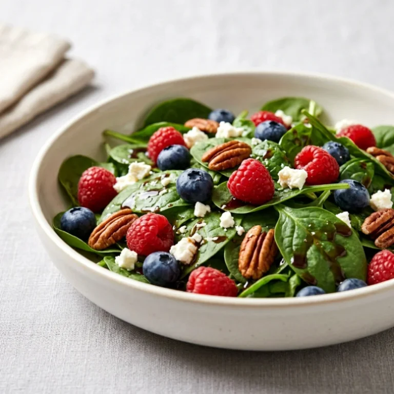 Berry Spinach Salad with Blueberries & Raspberries