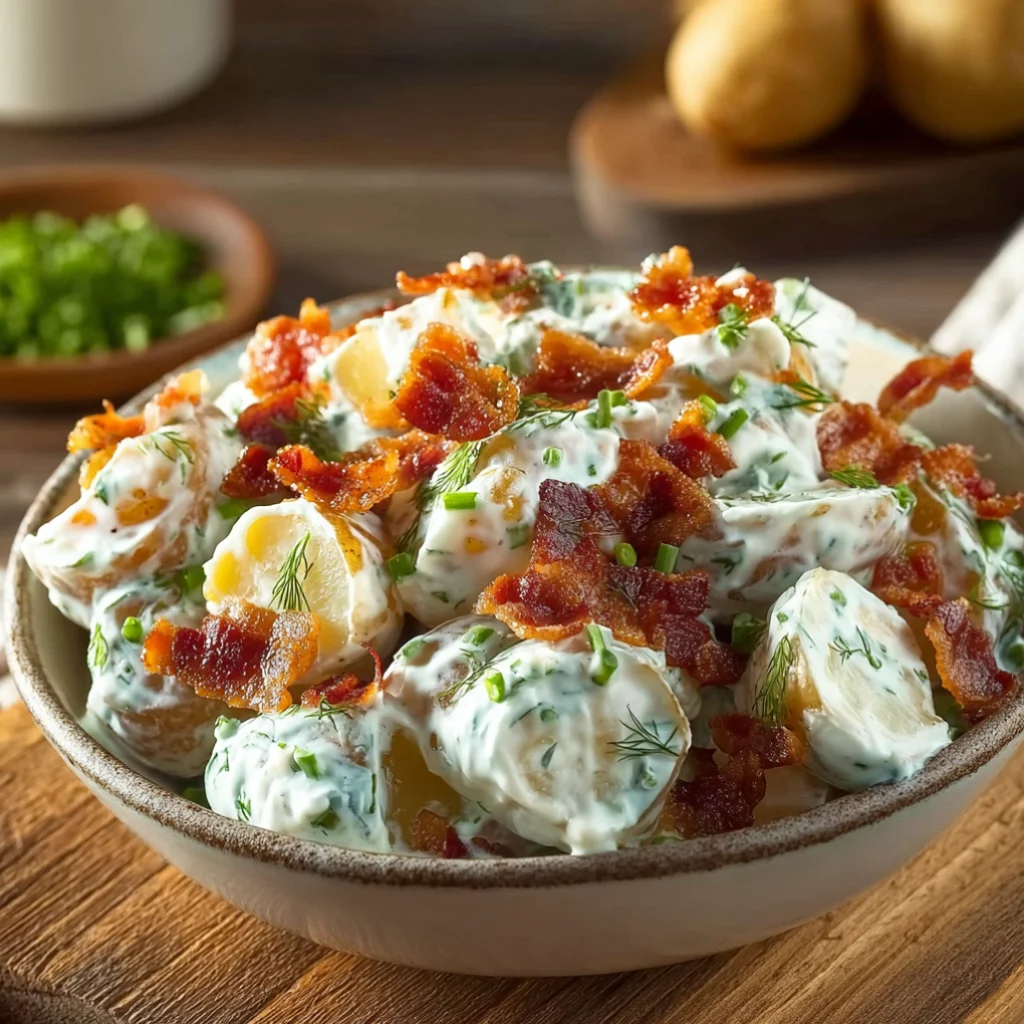 Creamy Bacon Dill Potato Salad