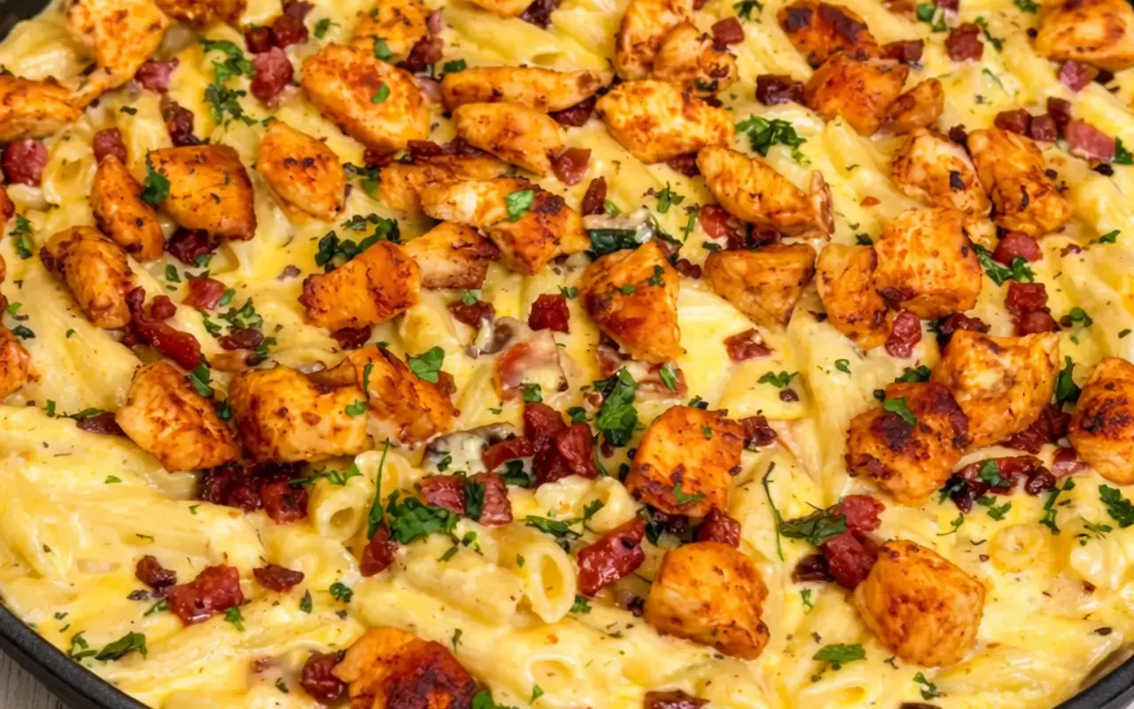 Creamy Chicken Bacon Ranch Pasta