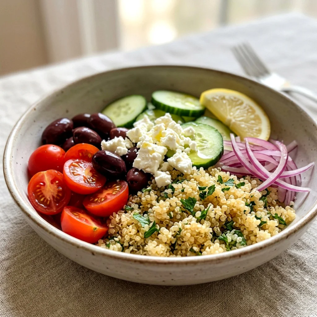 Fresh 15-Minute Greek Quinoa Bowl