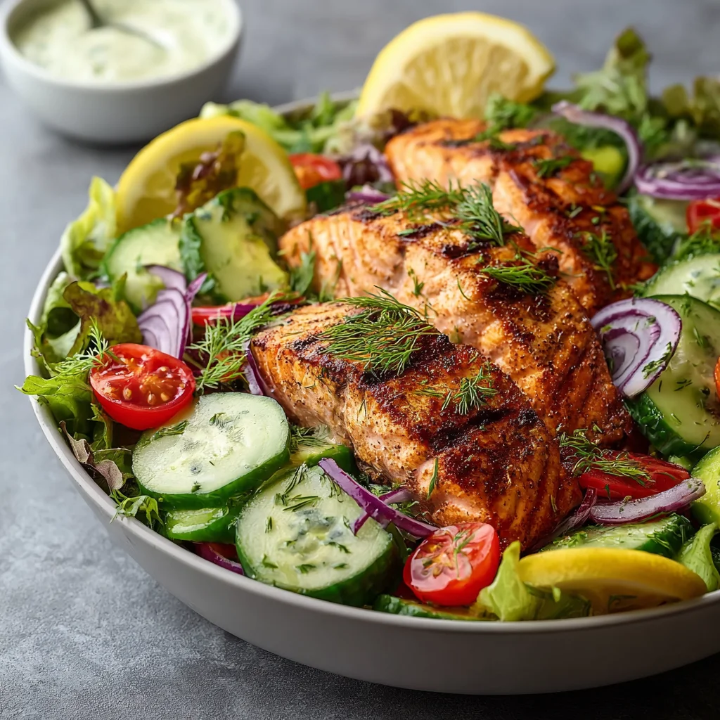 Healthy salmon salad