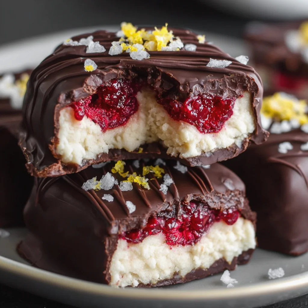 High Protein Raspberry Lemon Cottage Cheese Chocolate Clusters