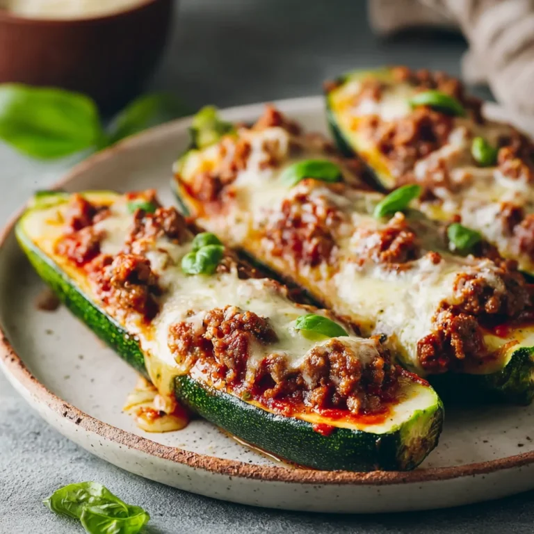 High Protein Zucchini Lasagna Boats