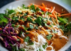 Spring Roll Salad with Peanut Dressing