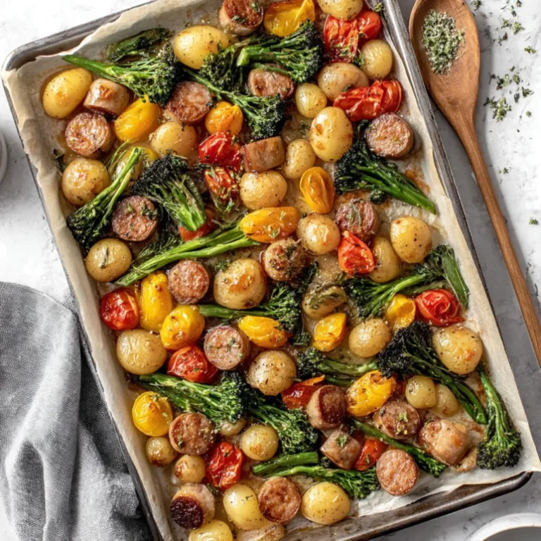 Sheet Pan Gnocchi and Sausage with Tomatoes and Broccolini